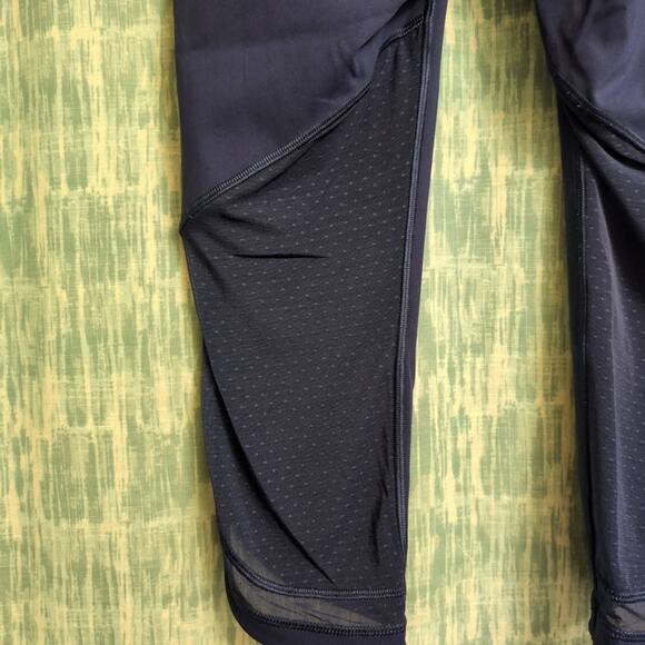 Lululemon Revitalize Crop Navy Blue Mesh Panels High Waist Yoga Leggings 8 - Picture 5 of 9